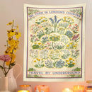 Vintage london underground botanical wildflower tapestry bedroom wall hanging by Decorbites