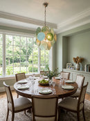 Vintage Murano Green Glass Disks Chandelier