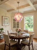 Vintage Murano Pink Glass Disks Chandelier