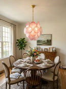 Vintage Murano Pink Glass Disks Chandelier