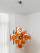 Vintage Orange Transparent Disc Chandelier