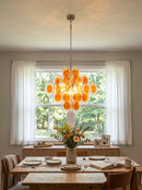 Vintage Orange Transparent Disc Chandelier