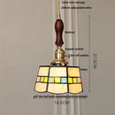 GobekUsa Ceramic Knob Switch LED Pendant Lamp, Nordic Walnut Wood Hanging Light Fixtures for Living Room