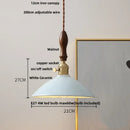 GobekUsa Ceramic Knob Switch LED Pendant Lamp, Nordic Walnut Wood Hanging Light Fixtures for Living Room