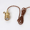 GobekUsa Ceramic Knob Switch LED Pendant Lamp, Nordic Walnut Wood Hanging Light Fixtures for Living Room