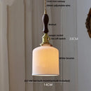 GobekUsa Ceramic Knob Switch LED Pendant Lamp, Nordic Walnut Wood Hanging Light Fixtures for Living Room
