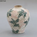 GobekUsa Cracked Texture Blue & White Porcelain Vase, Table Decor, Flower Arrangement Aesthetic