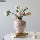 GobekUsa Cracked Texture Blue & White Porcelain Vase, Table Decor, Flower Arrangement Aesthetic
