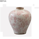 GobekUsa Cracked Texture Blue & White Porcelain Vase, Table Decor, Flower Arrangement Aesthetic