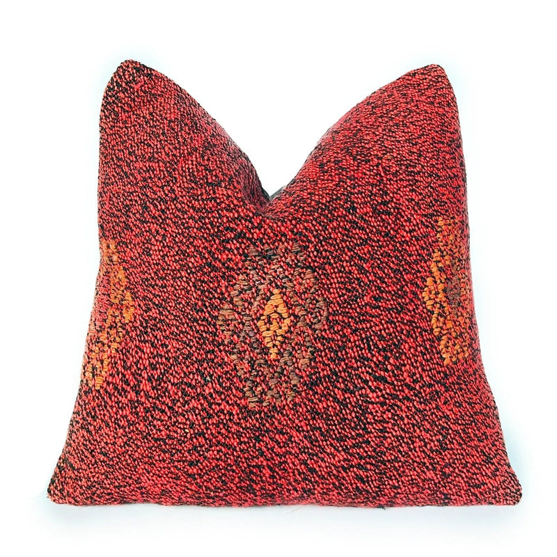 Vintage Red Woven Accent Pillow