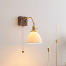 GobekUsa Ceramic Copper LED Wall Lamps Pull Chain Switch Modern Stair Light Fixtures