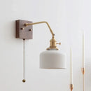 GobekUsa Ceramic Copper LED Wall Lamps Pull Chain Switch Modern Stair Light Fixtures