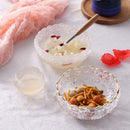 Vintage rose etched glass salad bowl with gold rim dining room by Decorbites