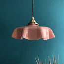GobekUsa Cream Glass Copper LED Pendant Lamp for Kitchen Bedroom Living Room