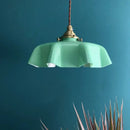GobekUsa Cream Glass Copper LED Pendant Lamp for Kitchen Bedroom Living Room