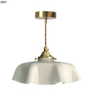 GobekUsa Cream Glass Copper LED Pendant Lamp for Kitchen Bedroom Living Room