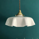 GobekUsa Cream Glass Copper LED Pendant Lamp for Kitchen Bedroom Living Room