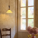 GobekUsa Cream Glass LED Pendant Lamp - Nordic Minimalist Brass Hanging Light
