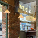 GobekUsa Cream Glass LED Pendant Lamp - Nordic Minimalist Brass Hanging Light