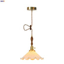 GobekUsa Cream Glass LED Pendant Lamp - Nordic Minimalist Brass Hanging Light