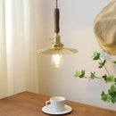 GobekUsa Copper Walnut LED Pendant Lights, Modern Hanging Lamp for Hallway, Bedroom, Dining Room