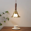 GobekUsa Copper Walnut LED Pendant Lights, Modern Hanging Lamp for Hallway, Bedroom, Dining Room