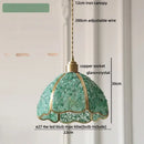 GobekUsa Copper Walnut LED Pendant Lamp Crystal Glass Hanging Light