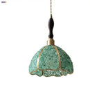 GobekUsa Copper Walnut LED Pendant Lamp Crystal Glass Hanging Light