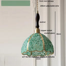 GobekUsa Copper Walnut LED Pendant Lamp Crystal Glass Hanging Light