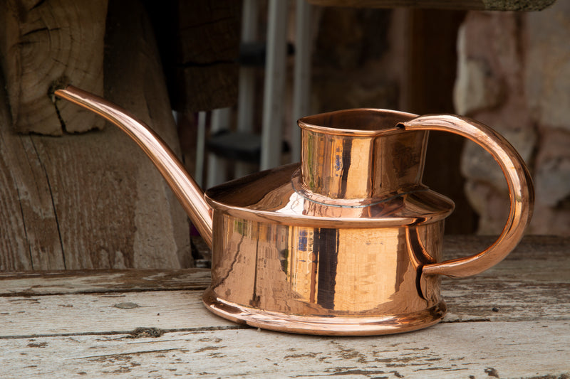 Vintage Short Copper Watering Can Premium Solid Hand Patina Antique Garden Style, photo 2 of 8