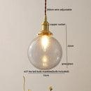 GobekUsa Glass Copper LED Hanging Light: Nordic Pendant Lamp, Living Room Bedroom Coffee Knob Switch
