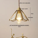 GobekUsa Glass Copper LED Hanging Light: Nordic Pendant Lamp, Living Room Bedroom Coffee Knob Switch