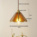 GobekUsa Glass Copper LED Hanging Light: Nordic Pendant Lamp, Living Room Bedroom Coffee Knob Switch