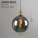 GobekUsa Smoky Grey Glass Pendant Lamp: Nordic Hanging Light Fixture in Amber Glass