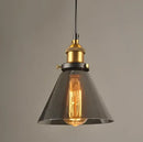 GobekUsa Smoky Grey Glass Pendant Lamp: Nordic Hanging Light Fixture in Amber Glass
