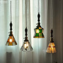 GobekUsa Glass Copper Pendant Light with Wood Knob Switch: Modern Nordic LED Hanging Lamp