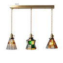 GobekUsa Glass Copper Pendant Light with Wood Knob Switch: Modern Nordic LED Hanging Lamp