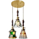 GobekUsa Glass Copper Pendant Light with Wood Knob Switch: Modern Nordic LED Hanging Lamp