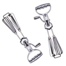 Vintage stainless steel dual hand crank egg beater kitchen whisk by Decorbites