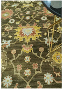 Vintage Style Antique design Green and Rust 8x10 Traditional Floral wool area rug by The Rug Decor