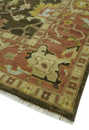 Vintage Style Antique design Green and Rust 8x10 Traditional Floral wool area rug by The Rug Decor