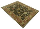 Vintage Style Antique design Green and Rust 8x10 Traditional Floral wool area rug by The Rug Decor