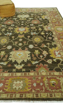 Vintage Style Antique design Green and Rust 8x10 Traditional Floral wool area rug by The Rug Decor