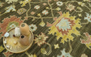 Vintage Style Antique design Green and Rust 8x10 Traditional Floral wool area rug by The Rug Decor