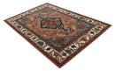 Vintage Style Black, Rust, Teal and Ivory Hand Tufted 8x10 Traditional wool Area Rug by The Rug Decor