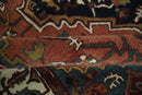 Vintage Style Black, Rust, Teal and Ivory Hand Tufted 8x10 Traditional wool Area Rug by The Rug Decor