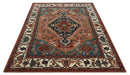 Vintage Style Black, Rust, Teal and Ivory Hand Tufted 8x10 Traditional wool Area Rug by The Rug Decor