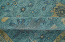Vintage Style Blue, Beige and silver Hand Knotted Traditional Oushak wool area Rug by The Rug Decor