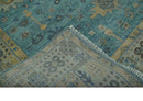 Vintage Style Blue, Beige and silver Hand Knotted Traditional Oushak wool area Rug by The Rug Decor