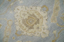 Vintage Style Charcoal, Beige and Olive 8x10 Hand knotted Oushak wool Area Rug